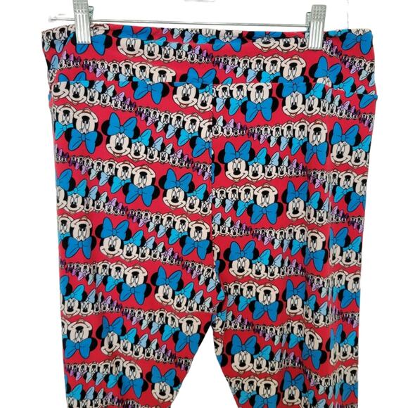 LulaRoe Tall & Curvy Leggings XL Disney Minnie Mouse Red Blue White All Over - Picture 5 of 10